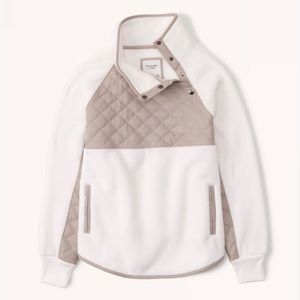 Abercrombie Asymmetrical Snap Up Sherpa Fleece  XS
